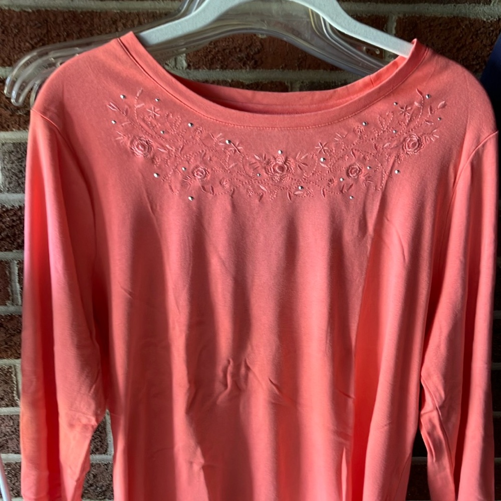Studio works peach long sleeve